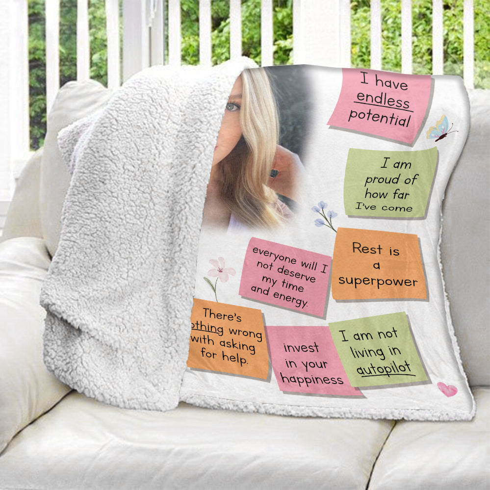 My Affimation Notes Blanket - Gift For Daughter, Granddaughter