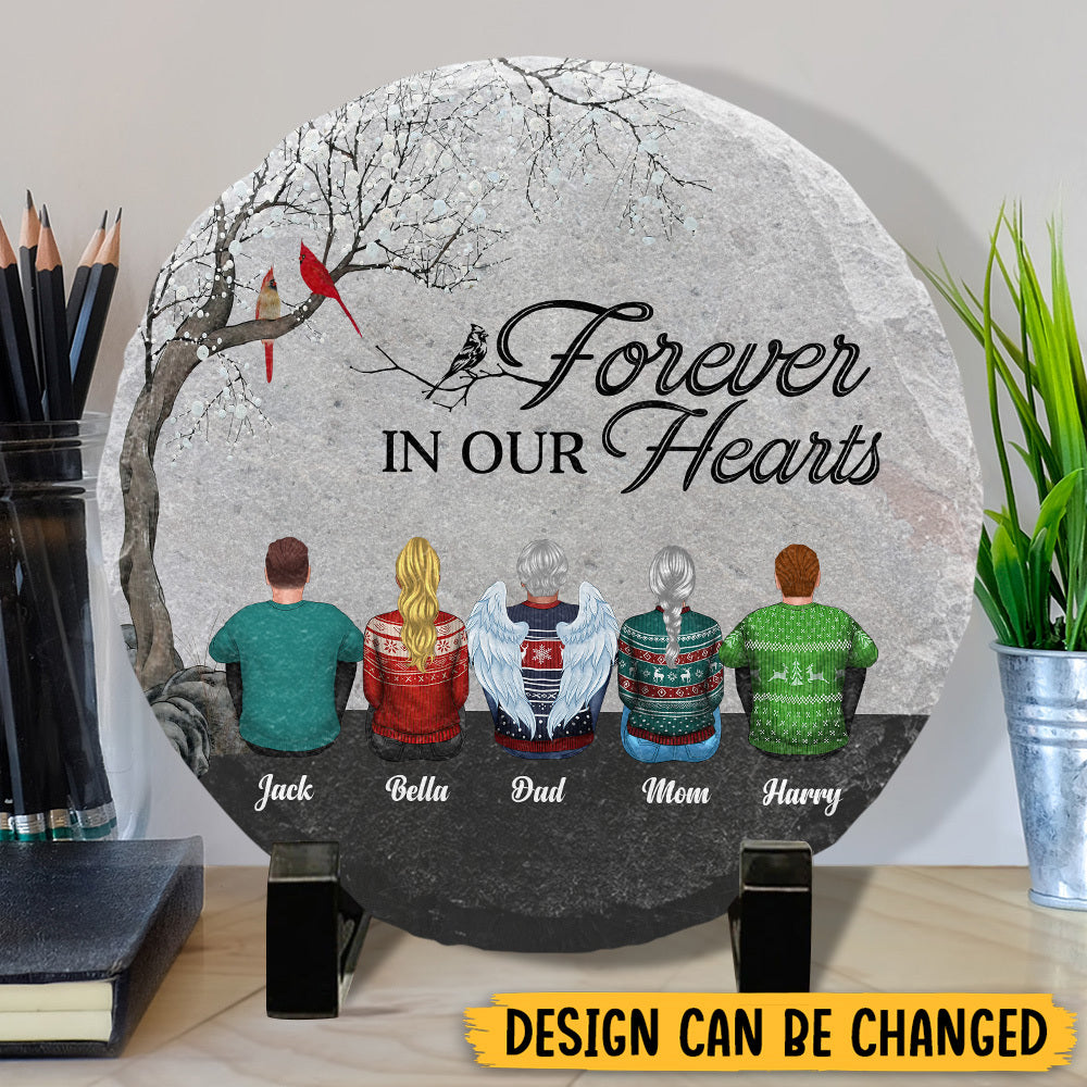 Personalized Memorial Stone for Loved One Loss Gifts - Forever In Our Heart - Ideal for Garden, Grave Marker Tribute - Giftago