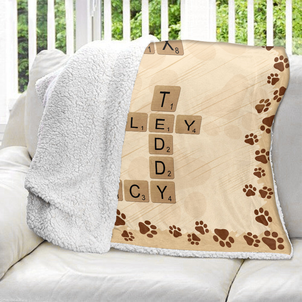 A House Is Not A Home Without Paw Prints Crossword Blanket - Personalized Blanket