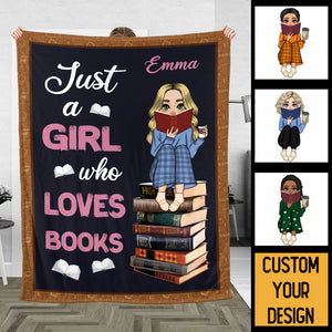 Just A Girl/Boy Who Loves Books (Version 2) - Personalized Blanket - Thoughtful Gift For Birthday, Christmas - Giftago