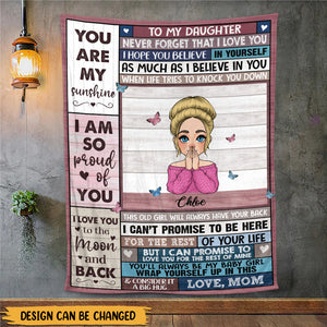 To My Daughter/Granddaughter Love You To The Moon And Back - Personalized Blanket - Best Gift For Daughter, Granddaughter - Giftago
