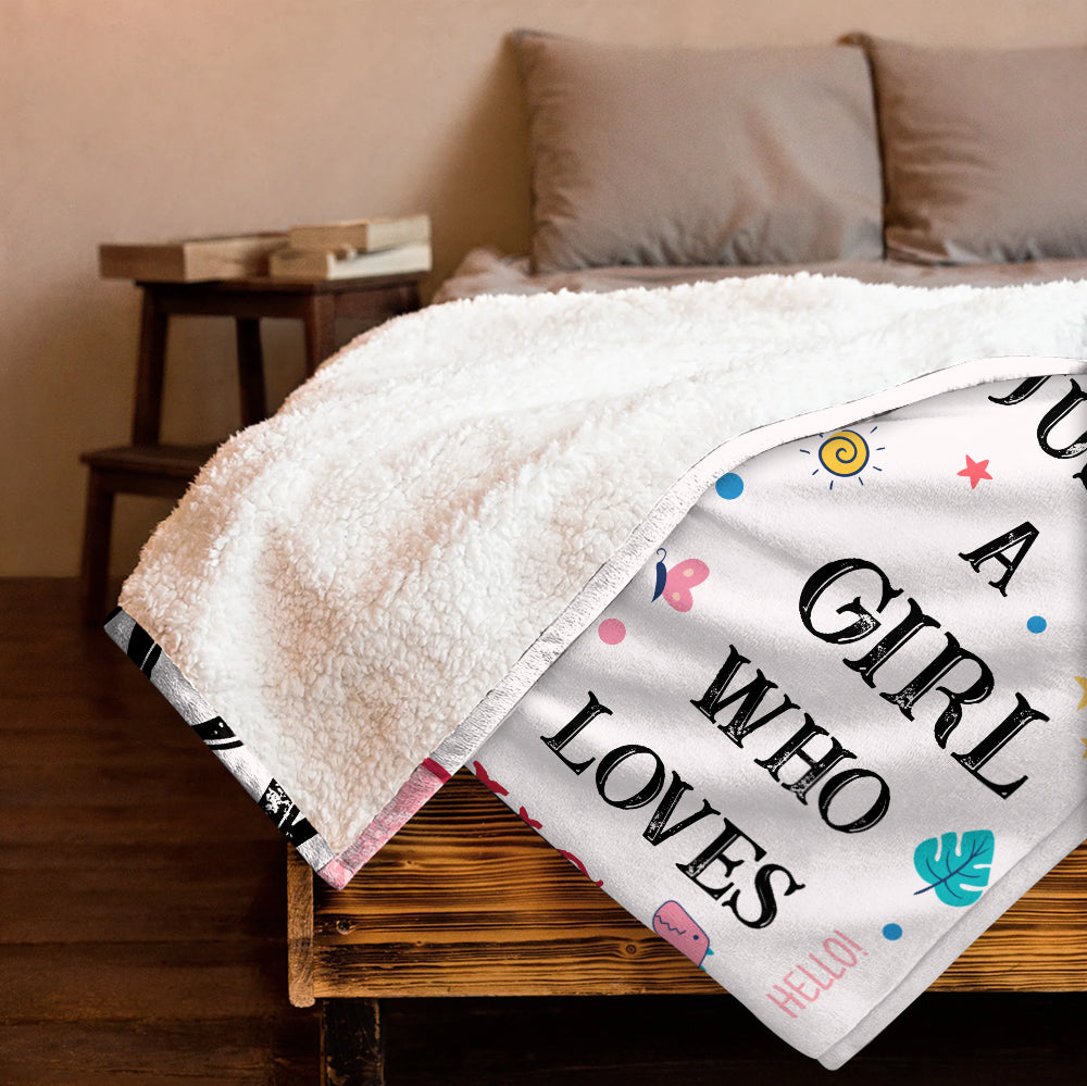 Just A Kid Who Loves Books Blanket - Personalized Blanket
