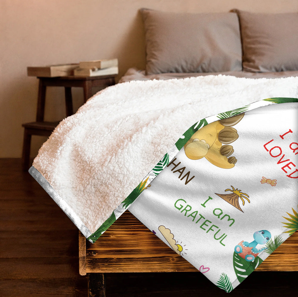 I Am Dinosaur Blanket - Personalized Blanket