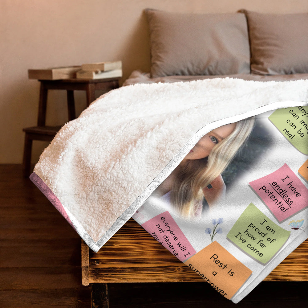 My Affimation Notes Blanket - Gift For Daughter, Granddaughter