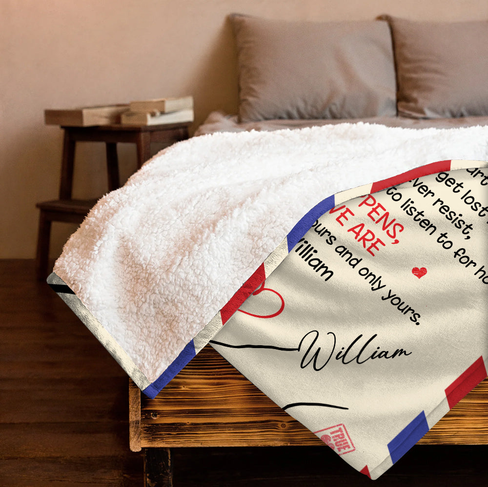 Personalized To My Wife Blanket, From Husband I Will Always Be Yours Air Mail Blanket - Personalized Blanket