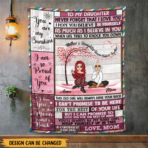 To My Daughter - Mother & Daughter Forever Linked Together - Personalized Blanket - Best Gift For Daughter, Granddaughter - Giftago