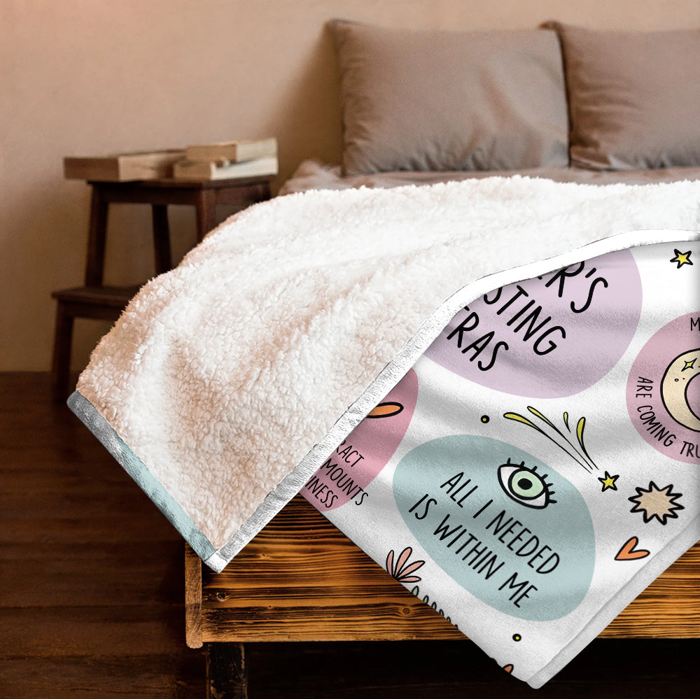 My Manifesting Mantras Blanket - Gift For Daughter, Granddaughter