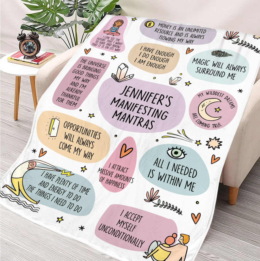 My Manifesting Mantras Blanket - Gift For Daughter, Granddaughter