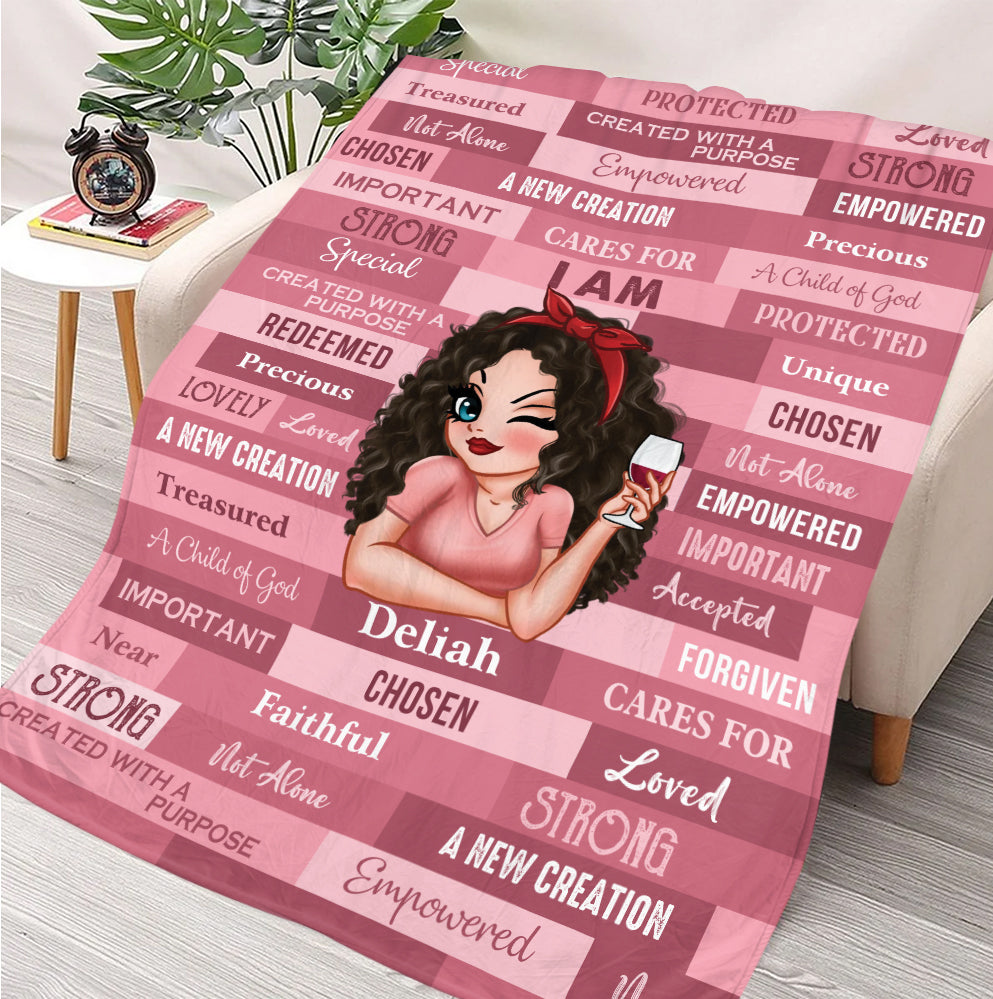 Pink I Am Blanket - Personalized Blanket