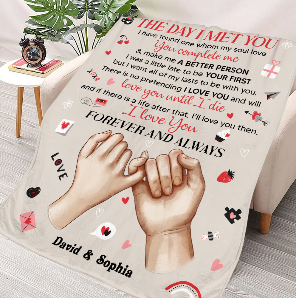 The Day I Met You Blanket - Personalized Blanket