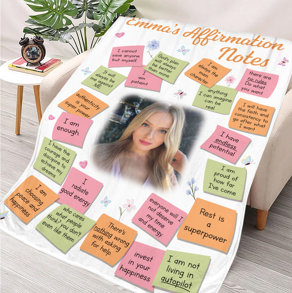 My Affimation Notes Blanket - Gift For Daughter, Granddaughter
