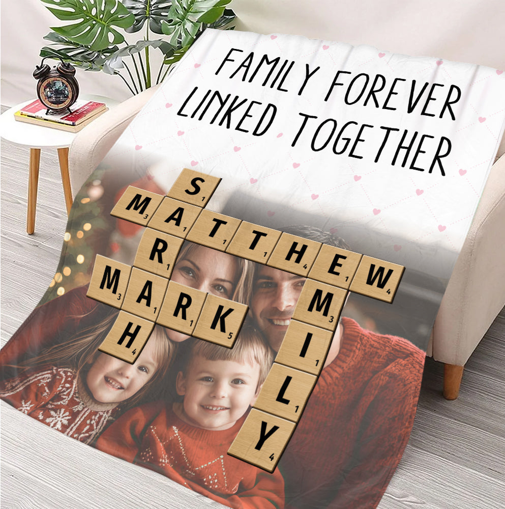 Family Forever Linked Together Blanket - Personalized Blanket