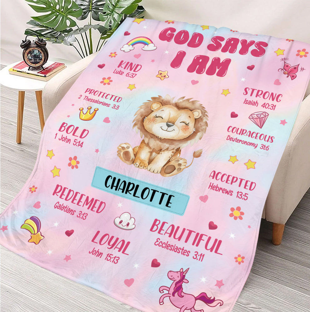 God Says I Am Blanket - Personalized Blanket
