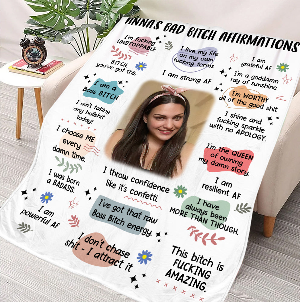 Bad B*tch Affirmations Blanket - Personalized Blanket