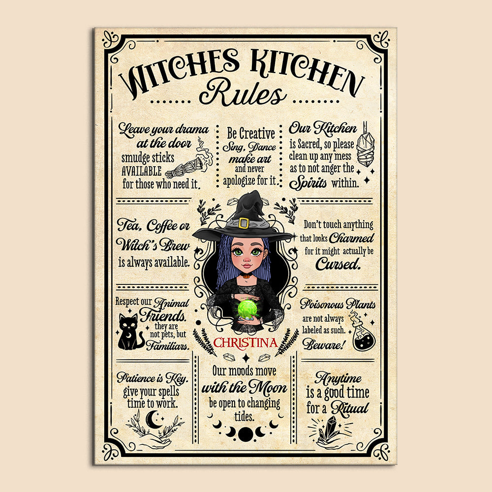 Witches Kitchen Rules - Personalized Poster/Canvas - Best Gift For Halloween - Giftago