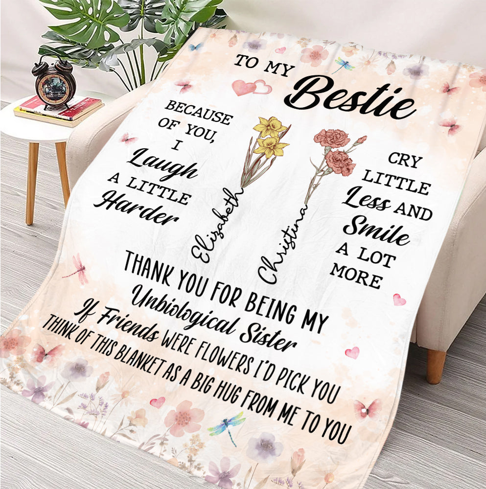 Flower Bestie Blanket - Personalized Blanket