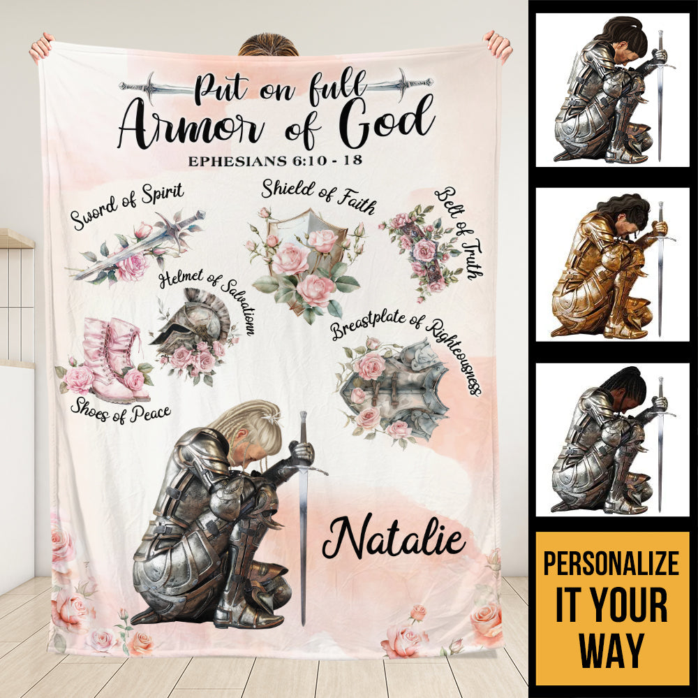 Put On The Full Armor Of God Blanket  - Personalized Blanket