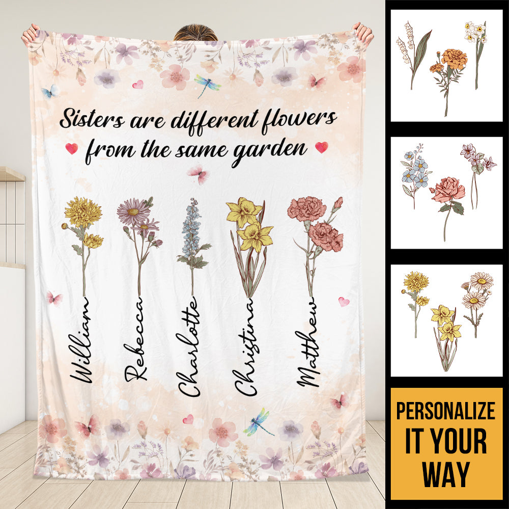 Flower Sister Blanket - Personalized Blanket