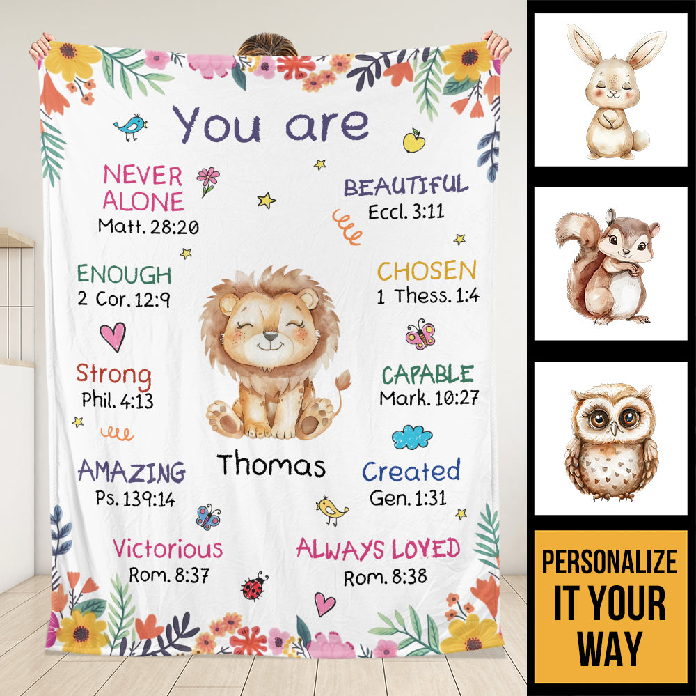 Watercolor Animal You Are Blanket - Personalized Blanket