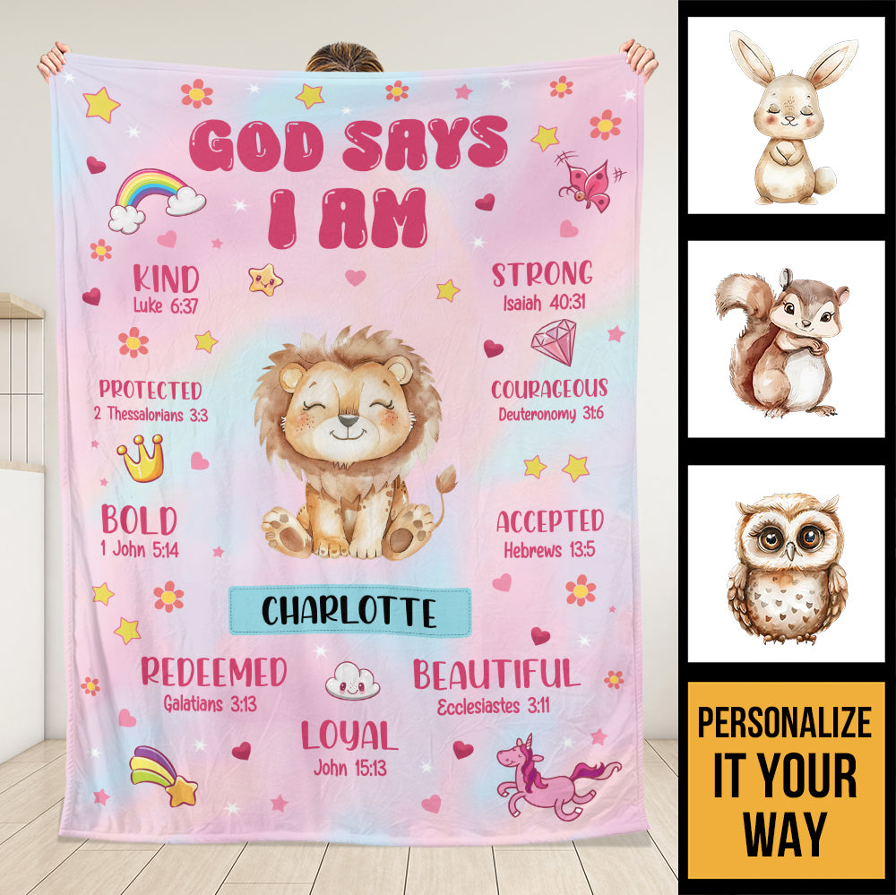 God Says I Am Blanket - Personalized Blanket