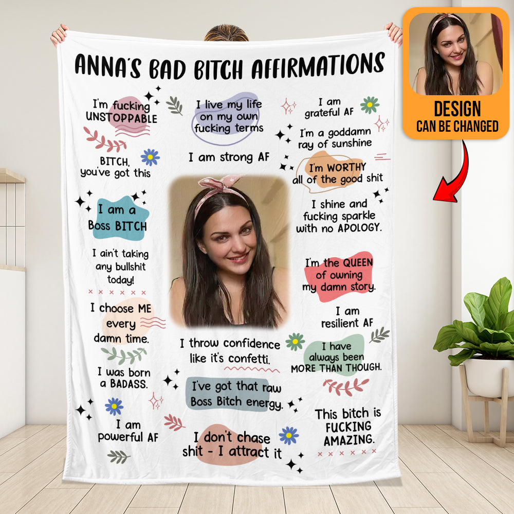 Bad B*tch Affirmations Blanket - Personalized Blanket