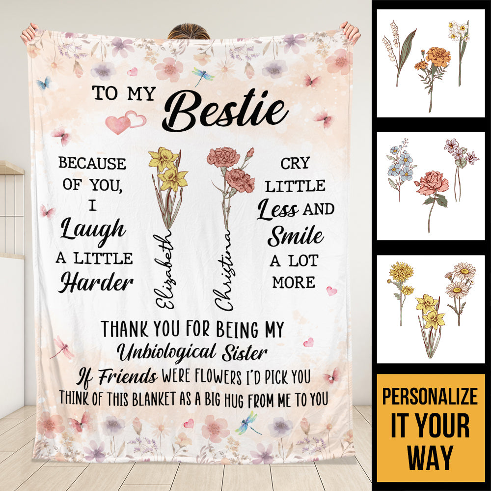 Flower Bestie Blanket - Personalized Blanket