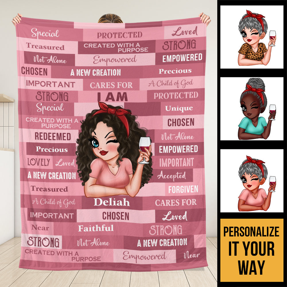 Pink I Am Blanket - Personalized Blanket