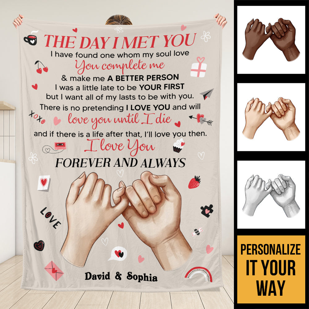 The Day I Met You Blanket - Personalized Blanket