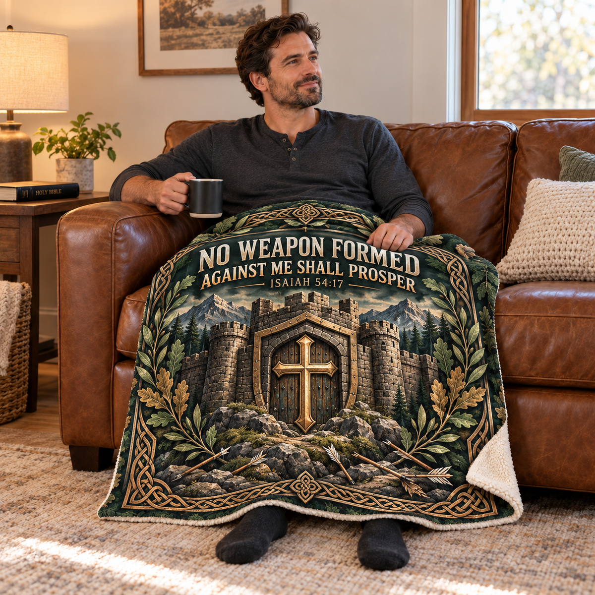 No Weapon Formed – Fortress of Faith Isaiah 54:17 Christian Blanket