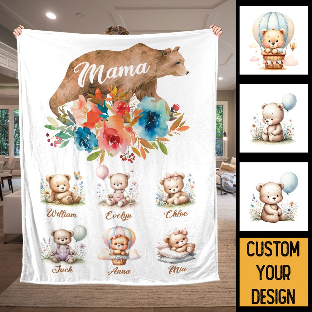 Mama Bear Cute - Personalized Blanket - Best Gift For Mother - Giftago