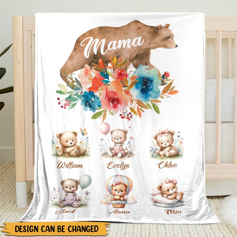 Mama Bear Cute - Personalized Blanket - Best Gift For Mother - Giftago