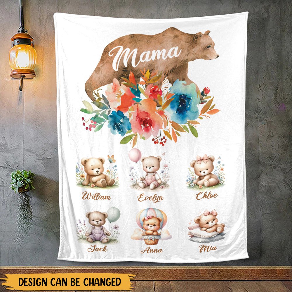 Mama Bear Cute - Personalized Blanket - Best Gift For Mother - Giftago