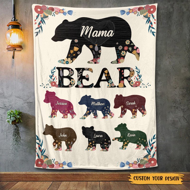 Mama Bear - Personalized Blanket - Best Gift For Mom - Giftago