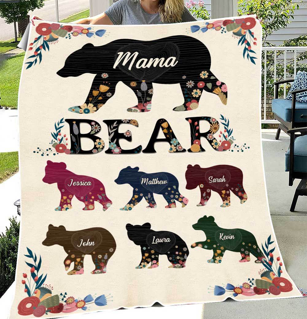 Mama Bear - Personalized Blanket - Best Gift For Mom - Giftago