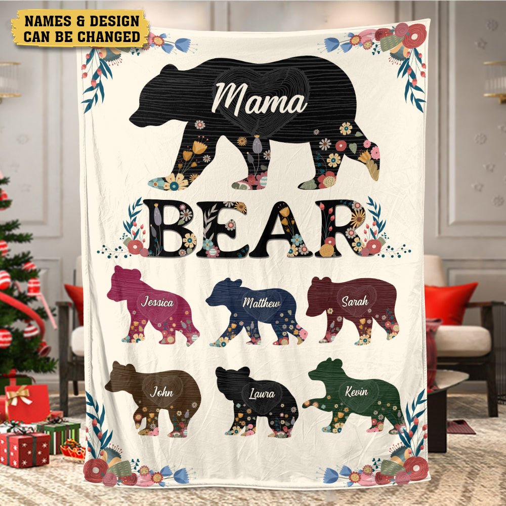 Mama Bear - Personalized Blanket - Best Gift For Mom - Giftago