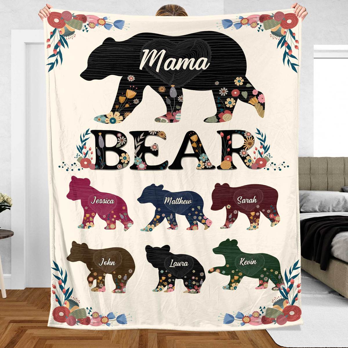 Mama Bear - Personalized Blanket - Best Gift For Mom - Giftago