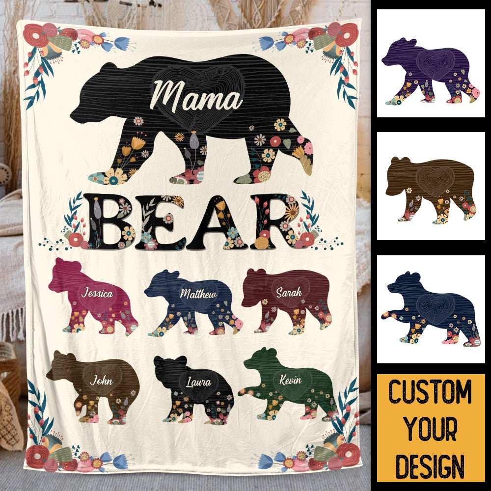Mama Bear - Personalized Blanket - Best Gift For Mom - Giftago