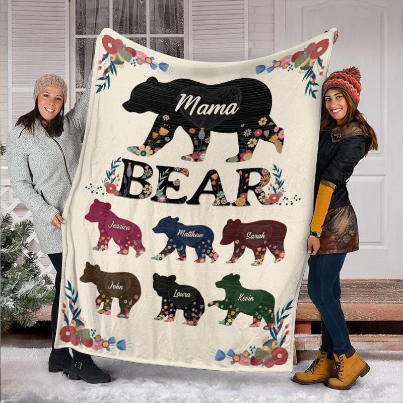 Mama Bear - Personalized Blanket - Best Gift For Mom - Giftago