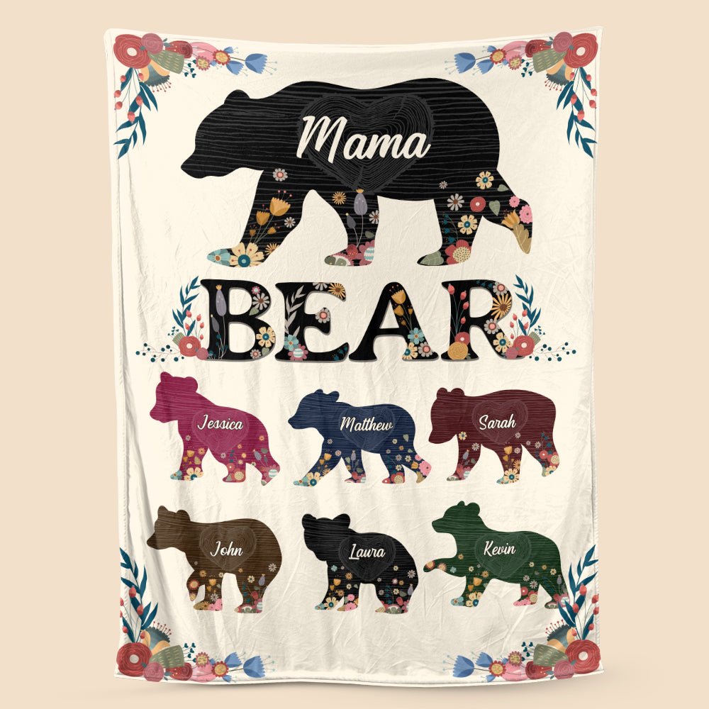 Mama Bear - Personalized Blanket - Best Gift For Mom - Giftago