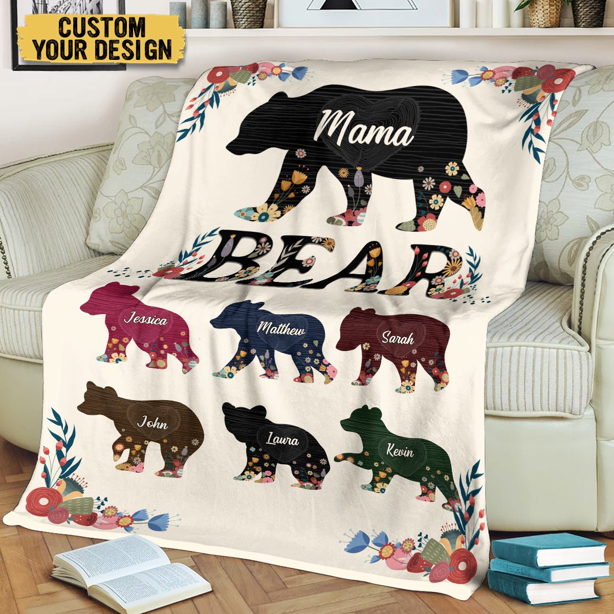 Mama Bear - Personalized Blanket - Best Gift For Mom - Giftago