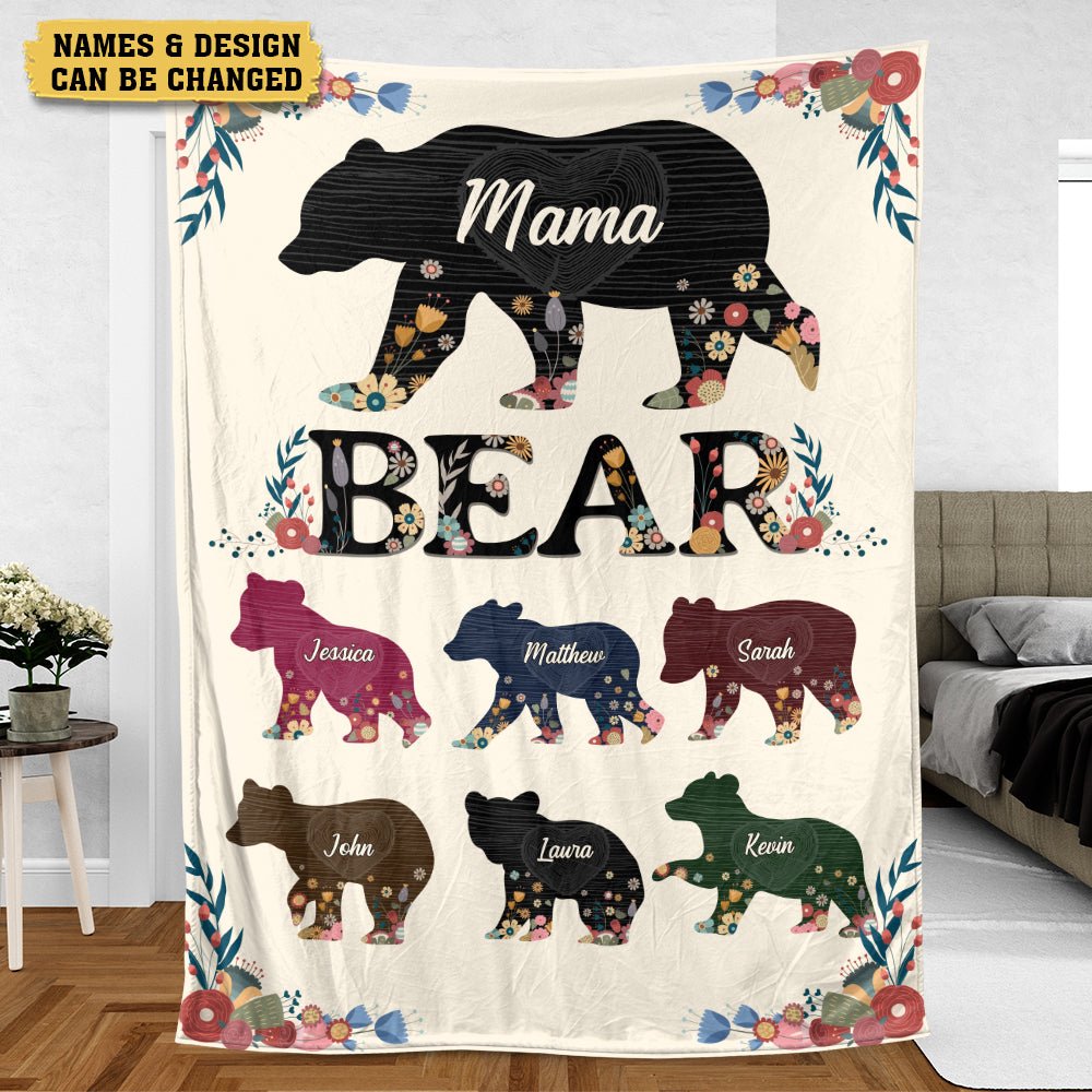 Mama Bear - Personalized Blanket - Best Gift For Mom - Giftago