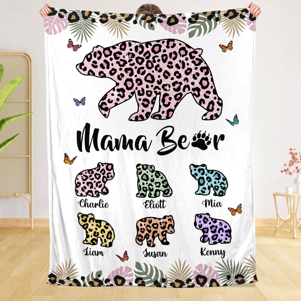 Mama Bear Tropical - Personalized Blanket - Best Gift For Mother - Giftago