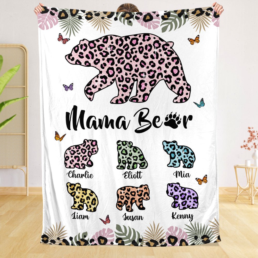 Mama Bear Tropical - Personalized Blanket - Best Gift For Mother - Giftago