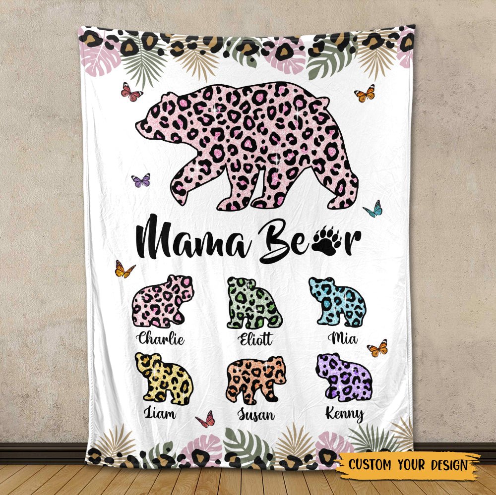 Mama Bear Tropical - Personalized Blanket - Best Gift For Mother - Giftago