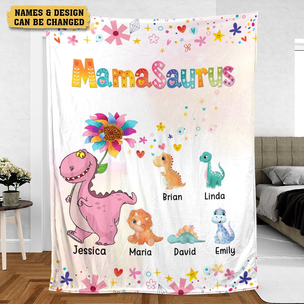 Mamasaurus Grannysaurus Personalized Blanket - Giftago