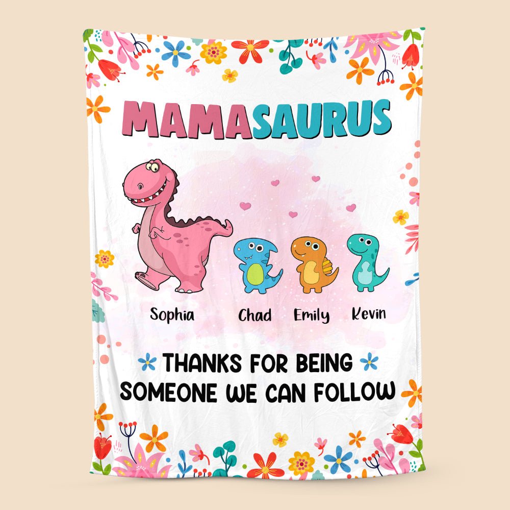 Mamasaurus Thanks For Being Someone - Personalized Blanket - Best Gift For Mother, Grandma - Giftago