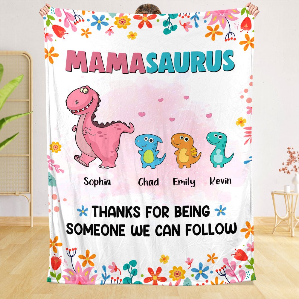 Mamasaurus Thanks For Being Someone - Personalized Blanket - Best Gift For Mother, Grandma - Giftago