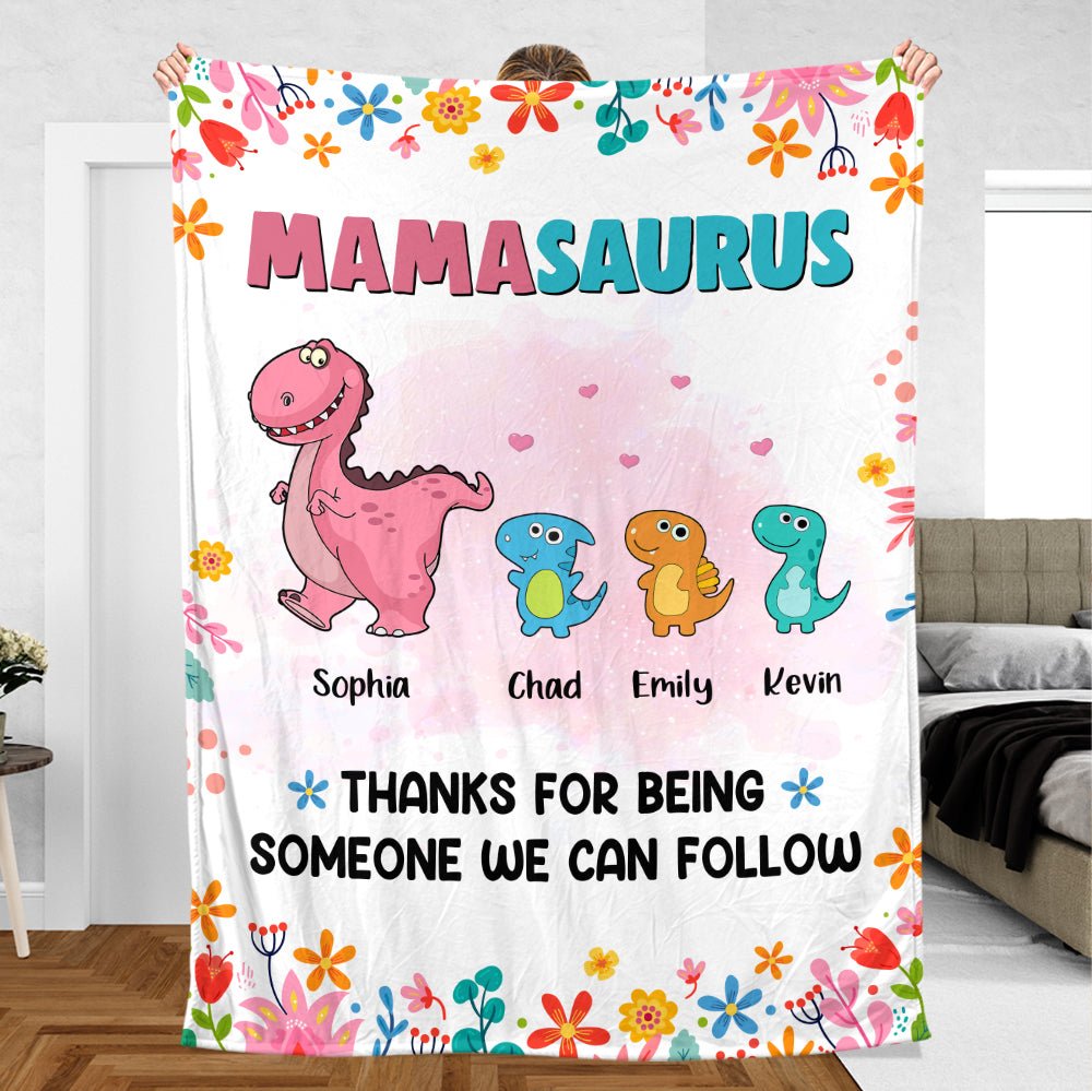 Mamasaurus Thanks For Being Someone - Personalized Blanket - Best Gift For Mother, Grandma - Giftago