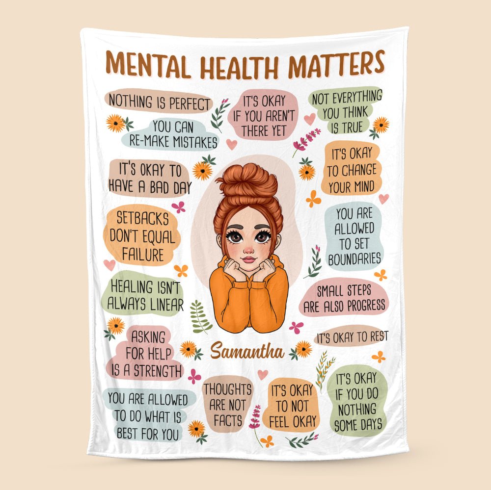 Mental Health Matters - Personalized Blanket - Best Gift For Mom, Daughter, Sister, Friend, Wife - Giftago