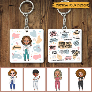 Nurse Daily Affirmations - Personalized Acrylic Keychain - Best Gift For Nurse, Doctor - Giftago